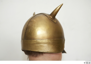 Medieval helmet with horns 1 Medieval gold head helmet horns…